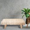 Handmade Tufted Ottoman Wooden Bench Cover, Flat Weave Rectangular Stool, Removable Cover, Indoor Bench Protector