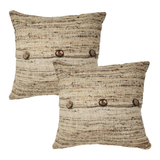 Handwoven Silk Cushion Cover, Rhapsody Cambay, Natural