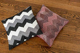 Chevron Glass Beaded Embroidered Cushion Cover, 16" x 16"