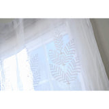 Hand Embroidered Aura Leaf Window Curtain, 40" x 90", White (Pack of 2)