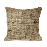 Handwoven Silk Cushion Cover, Rhapsody Tussah, Natural/Tan