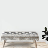 Handmade Tufted Ottoman Wooden Bench Cover, Flat Weave Rectangular Stool, Removable Cover, Indoor Bench Protector