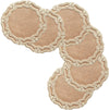 Dinning Table Placemat, Jute Hand Beaded Decorative Athena Round, Natural, 15"