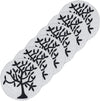 Table Placemats Glass Bead Embroidered Tree of Life Motif Round, Black & White,15”