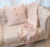 Set of Mohair Herringbone Aurora Throw and Cushion Cover, Soft, Fuzzy