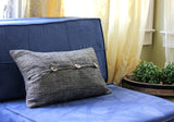 Handwoven Cotton Silk Cushion Cover, Rhapsody Tantu, Gray