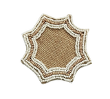 Handmade Jute Beaded Decorative Athena Coasters, Round, 4" x 4"