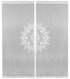 Hand Embroidered Aura Medallion Window Curtain, 40" x 90", White (Pack of 2)