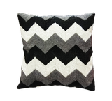 Chevron Glass Beaded Embroidered Cushion Cover, 16" x 16"