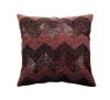 Chevron Glass Beaded Embroidered Cushion Cover, 16" x 16"