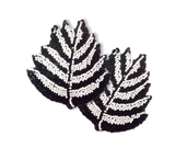 Fern Pattern Bead Embroidered Coasters, 4 x 4”