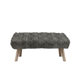 Handmade Tufted Ottoman Wooden Bench Cover, Flat Weave Rectangular Stool, Removable Cover, Indoor Bench Protector