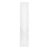 Table Runner, Handmade Embroidered Leaf Cotton Organdy Aura, White, 15'' x 72''