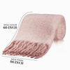 Decorative Soft, Fuzzy Aurora Candyfloss Mohair Herringbone Throw, 50"x60”
