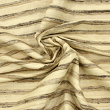 Handwoven Silk Fabric 44", Textured Woven Stripe Pattern Fabric, Indian Pure Silk Fabric, Natural - Rhapsody Cosmos