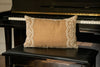 Hand Made Decorative Embroidered Jute Glass Beaded Athena Lumbar Pillow Cover, 11''x21''