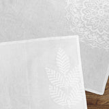 Dining Table Leaf Placemat, Aura Vertical Embroidered Cotton Organdy, White,15x19”