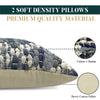 Handmade Grobina Throw Pillow with Filler, Cotton and Denim, Textured Modern Diamond Pattern, 18” x 18”