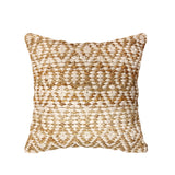 Handmade Grange Throw Pillow with Filler, Recycled Cotton & Hemp, Textured Modern Diamond Pattern, 18” x 18”