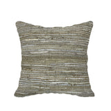 Handmade Throw Pillow with Filler, Recycled Leather & Hemp, Decorative Textured Pattern, 18” x 18”