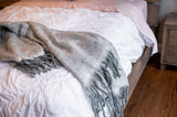 Decorative Soft, Fuzzy Aurora Candyfloss Mohair Herringbone Throw, 50"x60”