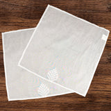 Handmade Embroidered Cotton Organdy Aura Leaf Napkins, White, 20''x20''