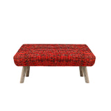 Handmade Tufted Ottoman Wooden Bench for Living Room/Bedroom, Padded Bench with Textured Handwoven Fabric, 47"x16"x20"