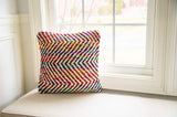 Hand Woven Cotton and Wool Retba Silk Cushion,18"x18”