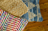Hand Woven Cotton and Wool Retba Silk Cushion,18"x18”