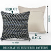 Handmade Throw Pillow with Filler, Recycled Leather & Hemp, Decorative Textured Pattern, 18” x 18”